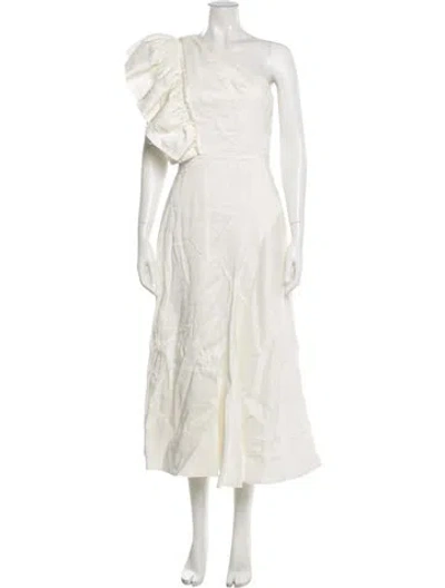 Pre-owned Aje Linen Midi Length Dress In Neutrals