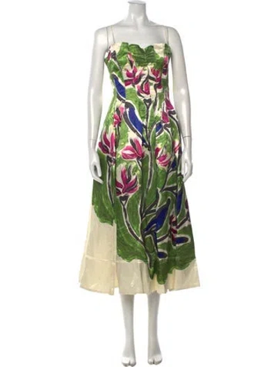 Pre-owned Aje Linen Midi Length Dress In Neutrals
