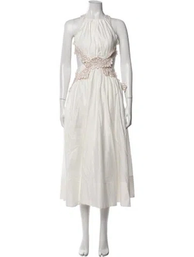 Pre-owned Aje Linen Midi Length Dress In Neutrals