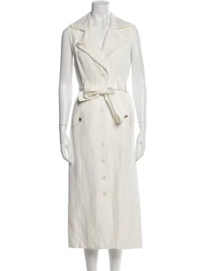 Pre-owned Aje Linen Midi Length Dress In Neutrals