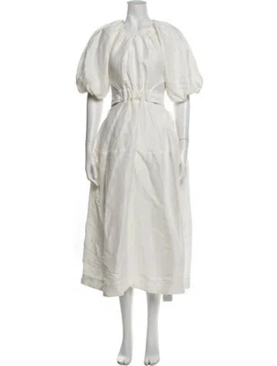 Pre-owned Aje Linen Midi Length Dress In Neutrals