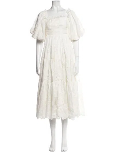 Pre-owned Aje Linen Midi Length Dress In Neutrals