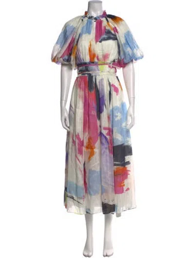Pre-owned Aje Linen Midi Length Dress In Neutrals