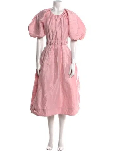 Pre-owned Aje Linen Midi Length Dress In Pink