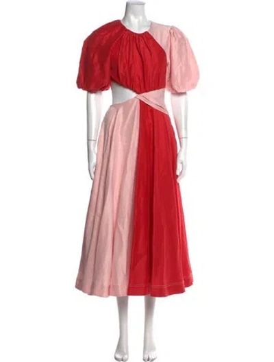 Pre-owned Aje Linen Midi Length Dress In Pink