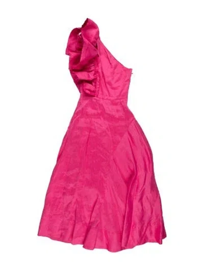 Pre-owned Aje Linen Midi Length Dress In Pink