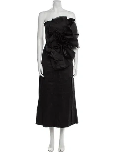 Pre-owned Aje Linen Midi Length Dress W/ Tags In Black