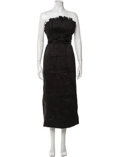 Pre-owned Aje Linen Midi Length Dress W/ Tags In Black