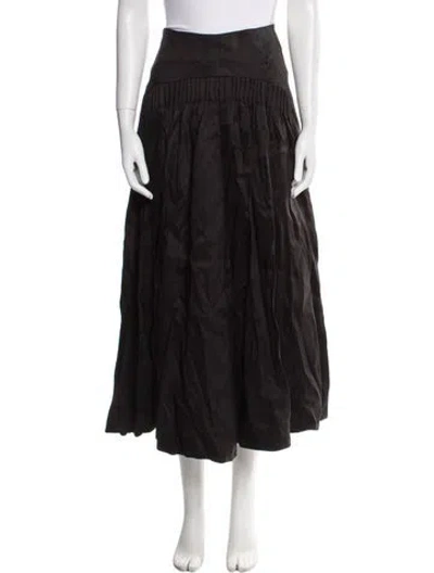 Pre-owned Aje Linen Midi Length Skirt In Black