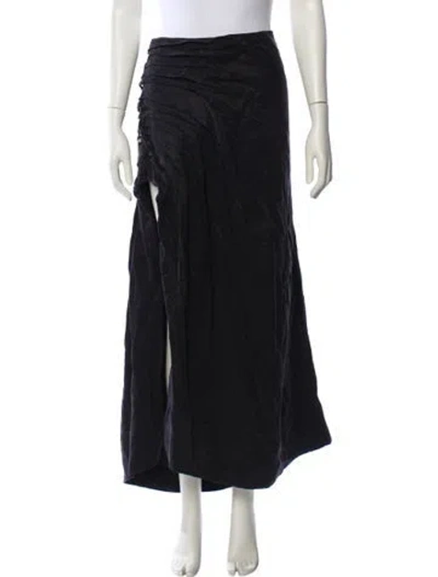 Pre-owned Aje Linen Midi Length Skirt In Black