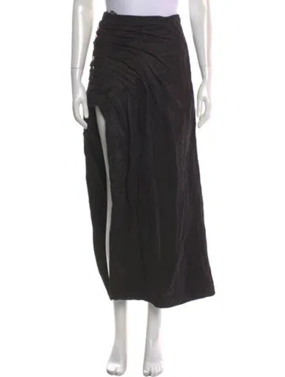 Pre-owned Aje Linen Midi Length Skirt In Black
