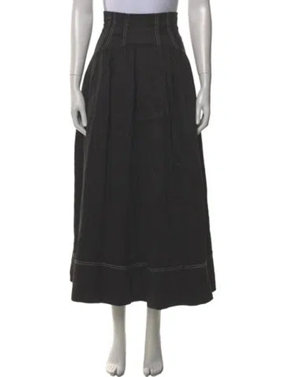 Pre-owned Aje Linen Midi Length Skirt In Gray