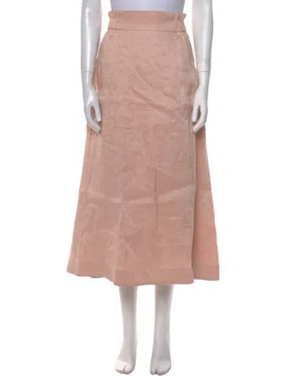 Pre-owned Aje Linen Midi Length Skirt In Pink