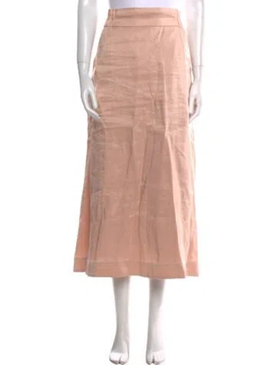 Pre-owned Aje Linen Midi Length Skirt In Pink