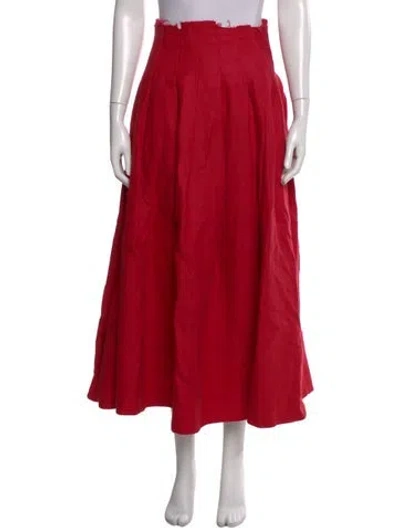 Pre-owned Aje Linen Midi Length Skirt In Red