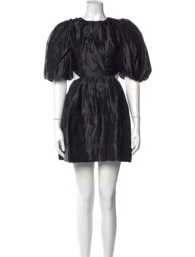 Pre-owned Aje Linen Mini Dress In Black