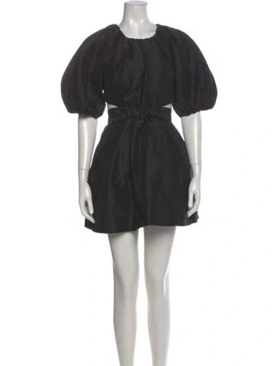 Pre-owned Aje Linen Mini Dress In Black