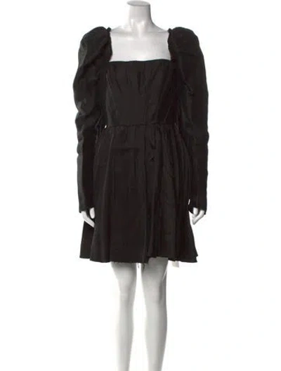 Pre-owned Aje Linen Mini Dress In Black