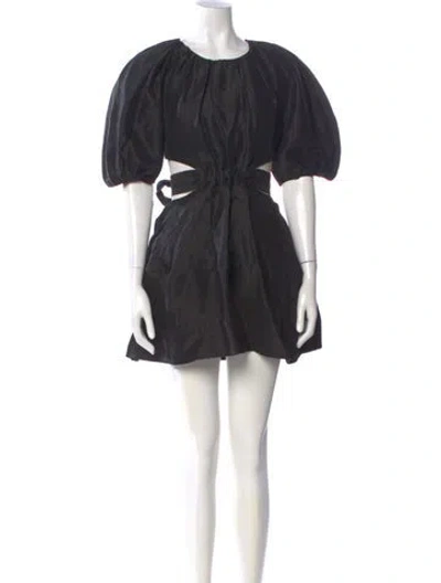 Pre-owned Aje Linen Mini Dress In Black