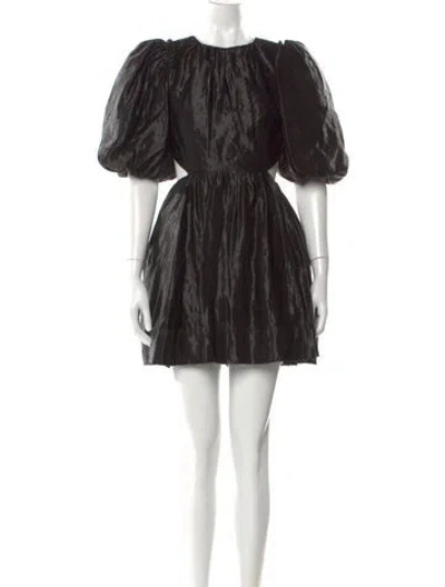 Pre-owned Aje Linen Mini Dress In Black