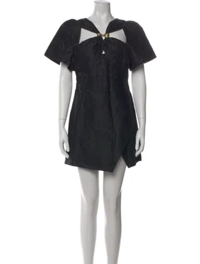 Pre-owned Aje Linen Mini Dress In Black