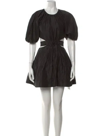 Pre-owned Aje Linen Mini Dress In Black