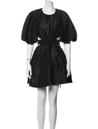 Pre-owned Aje Linen Mini Dress In Black