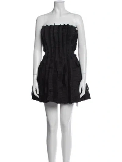 Pre-owned Aje Linen Mini Dress In Black
