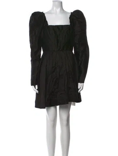 Pre-owned Aje Linen Mini Dress In Black