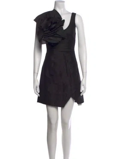 Pre-owned Aje Linen Mini Dress In Black