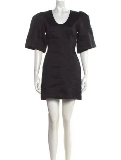 Pre-owned Aje Linen Mini Dress In Black
