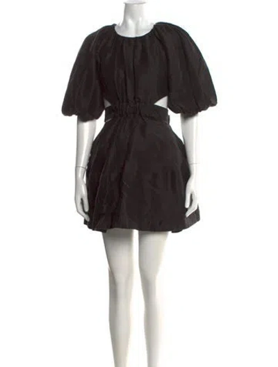 Pre-owned Aje Linen Mini Dress In Black