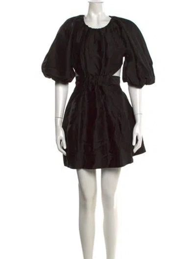 Pre-owned Aje Linen Mini Dress In Black