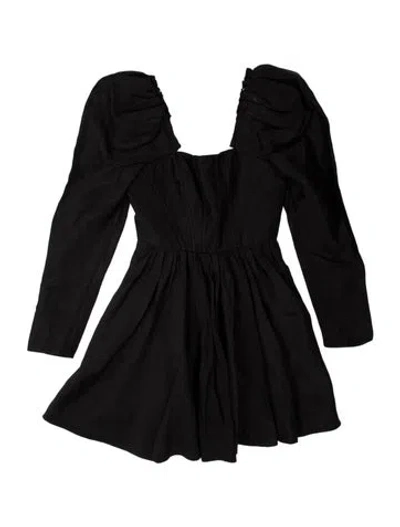 Pre-owned Aje Linen Mini Dress In Black
