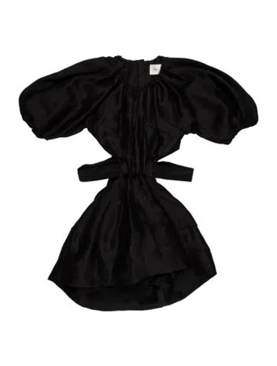 Pre-owned Aje Linen Mini Dress In Black