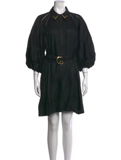 Pre-owned Aje Linen Mini Dress In Black