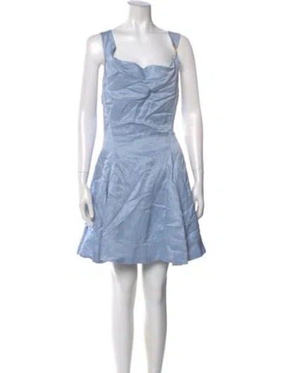 Pre-owned Aje Linen Mini Dress In Blue