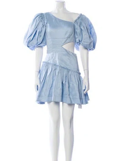 Pre-owned Aje Linen Mini Dress In Blue