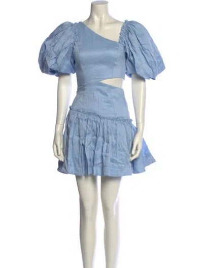 Pre-owned Aje Linen Mini Dress In Blue