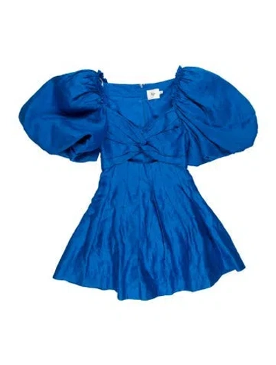 Pre-owned Aje Linen Mini Dress In Blue