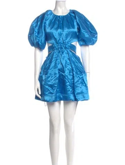 Pre-owned Aje Linen Mini Dress In Blue