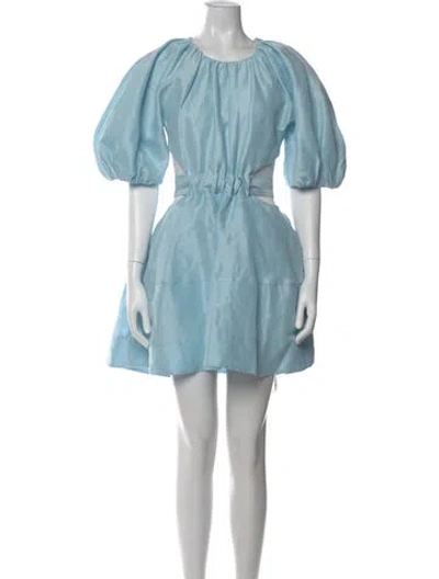 Pre-owned Aje Linen Mini Dress In Blue