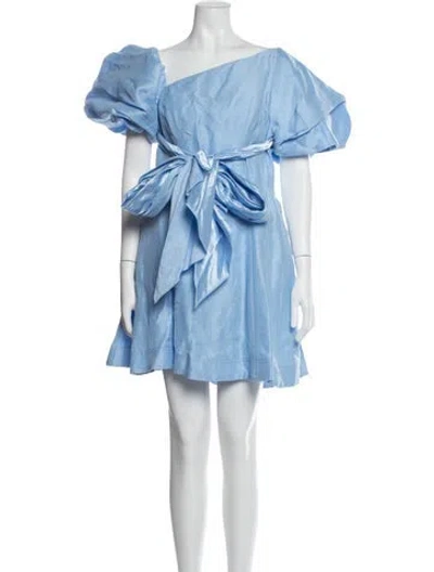 Pre-owned Aje Linen Mini Dress In Blue