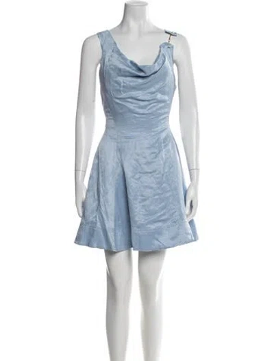 Pre-owned Aje Linen Mini Dress In Blue