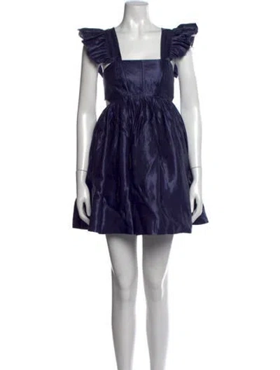 Pre-owned Aje Linen Mini Dress In Blue