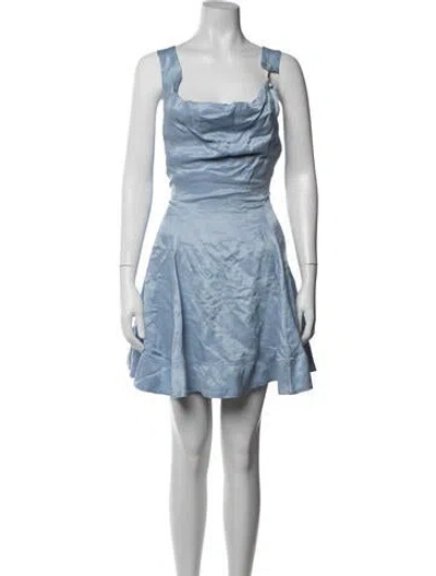 Pre-owned Aje Linen Mini Dress In Blue