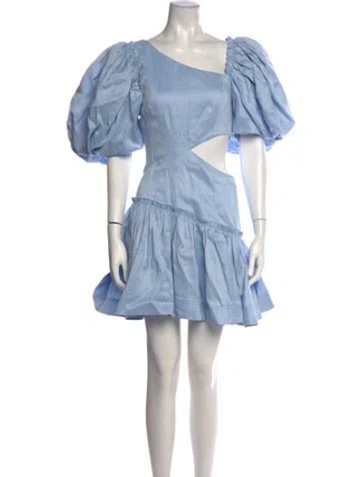 Pre-owned Aje Linen Mini Dress In Blue