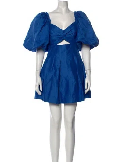 Pre-owned Aje Linen Mini Dress In Blue