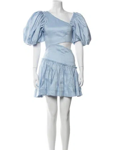 Pre-owned Aje Linen Mini Dress In Blue