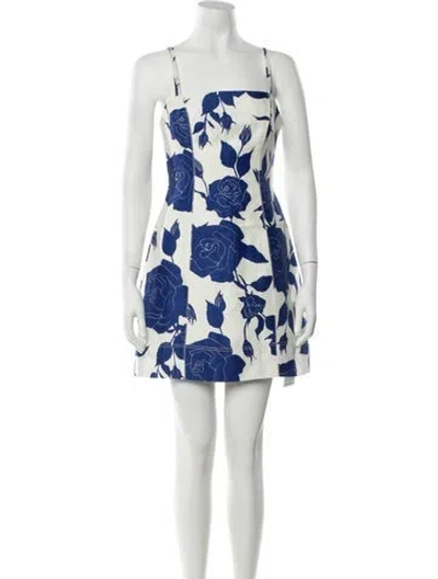 Pre-owned Aje Linen Mini Dress In Blue/white